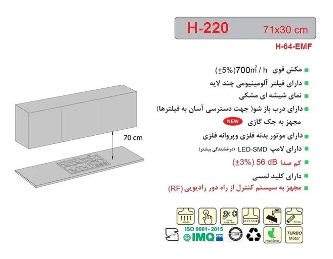 هود مخفی اخوان مدل H220