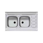 سینک ظرفشویی دو لگن اخوان کد 4Cr سایز 50100
