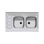سینک ظرفشویی دو لگن اخوان کد 4Cr سایز 50100