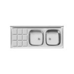 سینک ظرفشویی دو لگن اخوان کد 9Cr سایز 60120