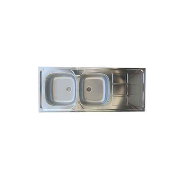 سینک ظرفشویی معمولی دو لگن اخوان کد 6Cr سایز 50120