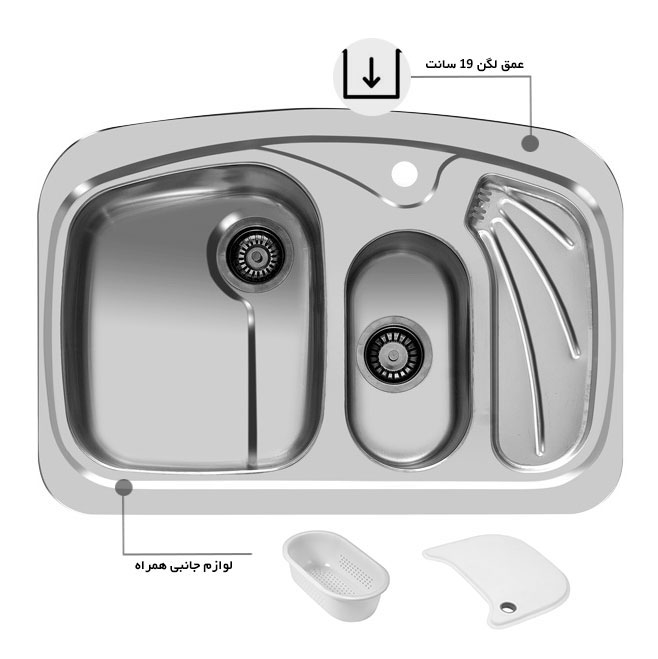 سینک ظرفشویی توکار اخوان کد 139
