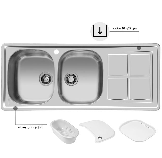 سینک ظرفشویی توکار اخوان کد 159