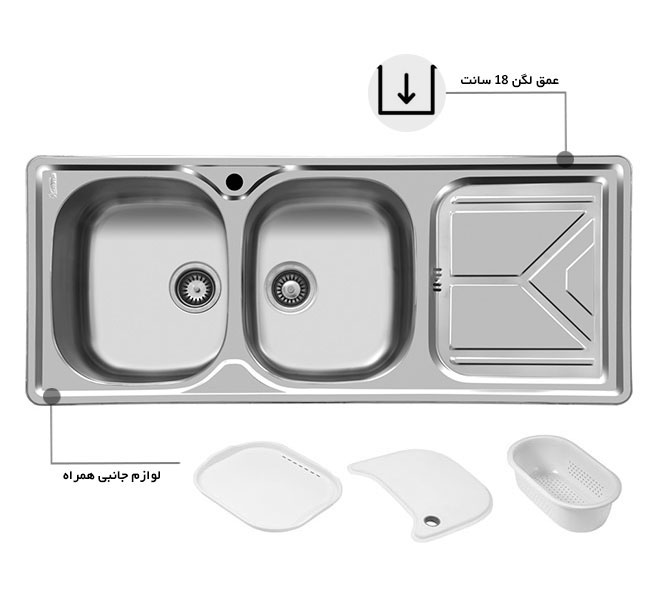 سینک ظرفشویی توکار اخوان کد 160
