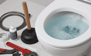 رفع مشکل تخلیه توالت فرنگی