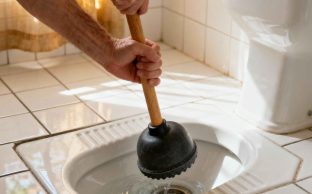 رفع گرفتگی توالت ایرانی